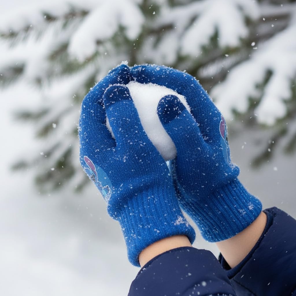 Disney Guanti Invernali Stitch Bambini Taglia Unica 2-5 Anni 2