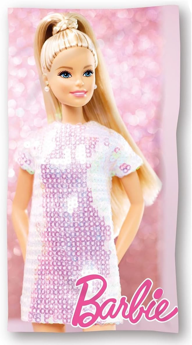 Telo Mare Asciugamano da spiaggia e piscina in microfibra CM. 140X70 asciugatura rapida, ultra morbido ( BARBIE)