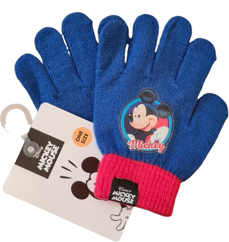 Guanti Invernali per Bambini 2 pcs Inverno Unisex Taglia unica (MICKEY MOUSE Rosso)