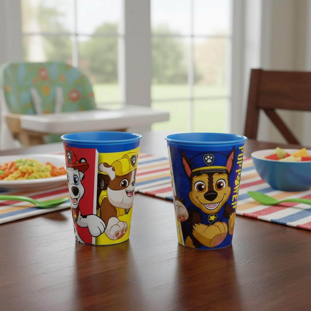 Paw Patrol Set 2 bicchieri, 250 ml, plastica resistente