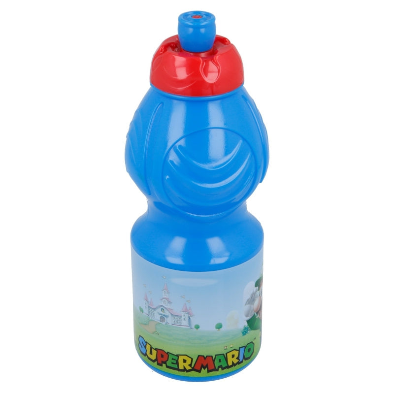 Borraccia Sport in Plastica per Bambini 400ML con Beccuccio Retraibile - Super Mario
