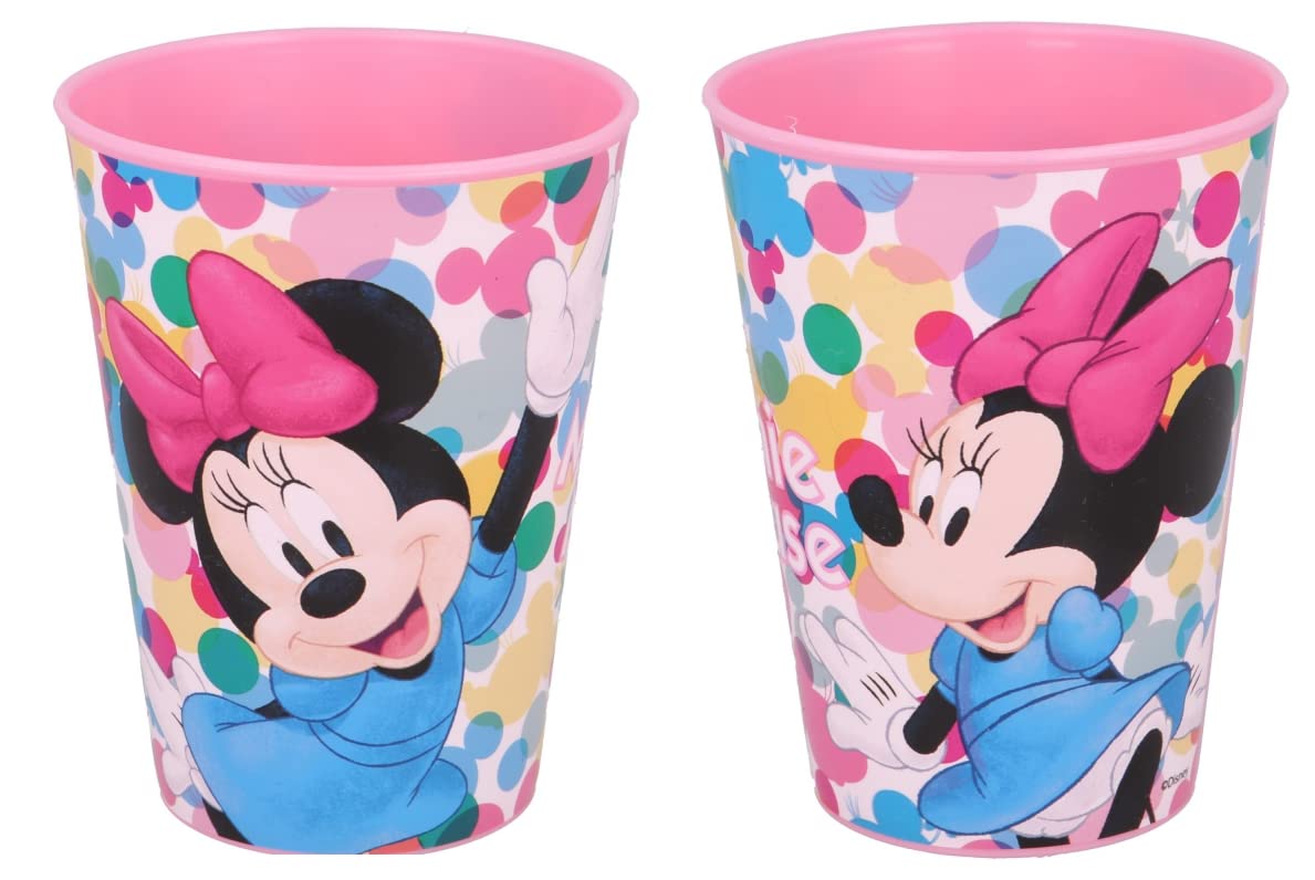 Set 2 Bicchieri  Bambini 260 ml in plastica Senza BPA Regalo  Ragazzi (Minnie Mouse Topolina)