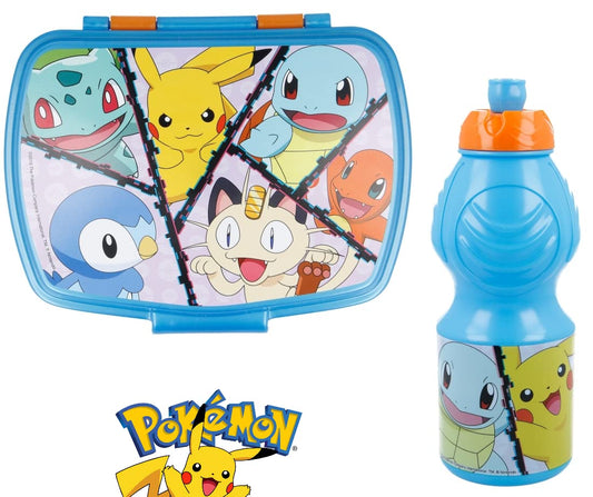 Set Pranzo Scuola 2 Pezzi Portamerenda e Borraccia in Plastica Bambini Bambino Merenda Launch Box - BPA Free