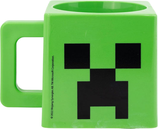 Tazza 3D quadrata PS in plastica 290ml con manico Bambini colazione BPA-free  MINECRAFT CREEPER