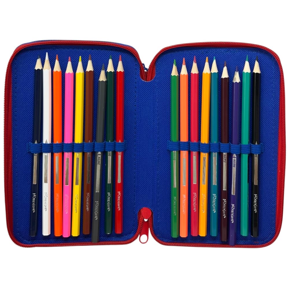 CARTOON Astuccio 3 zip Sonic triplo completo 44 pezzi cancelleria per la scuola multiscomparto penne 4