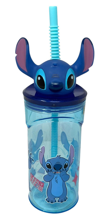 Bicchiere 360ml con Cannuccia e Personaggio 3D per Bambini