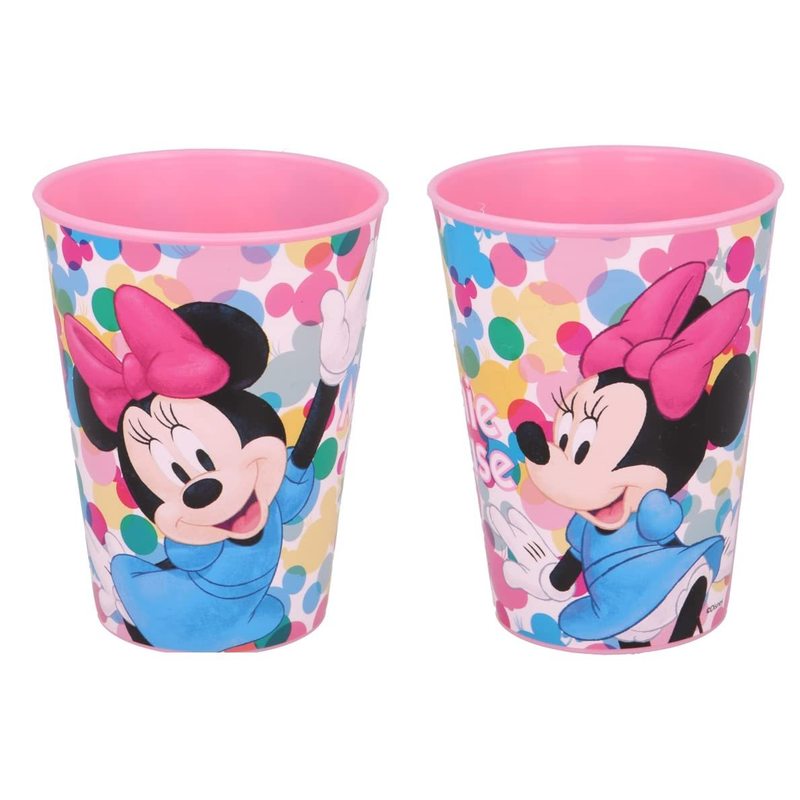 Set 2 Bicchieri  Bambini 260 ml in plastica Senza BPA Regalo  Ragazzi (Minnie Mouse Topolina)