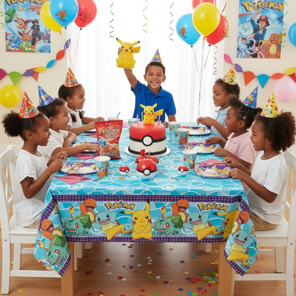 Tovaglia decorazione per compleanno dei bambini e feste a tema, Rettangolare, 120 cm x 180 cm, lavabile