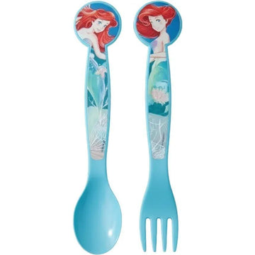 Set Posate per Bambini in Plastica Alimentare - Forchetta e Cucchiaio Made in Spain ARIEL Sirenetta