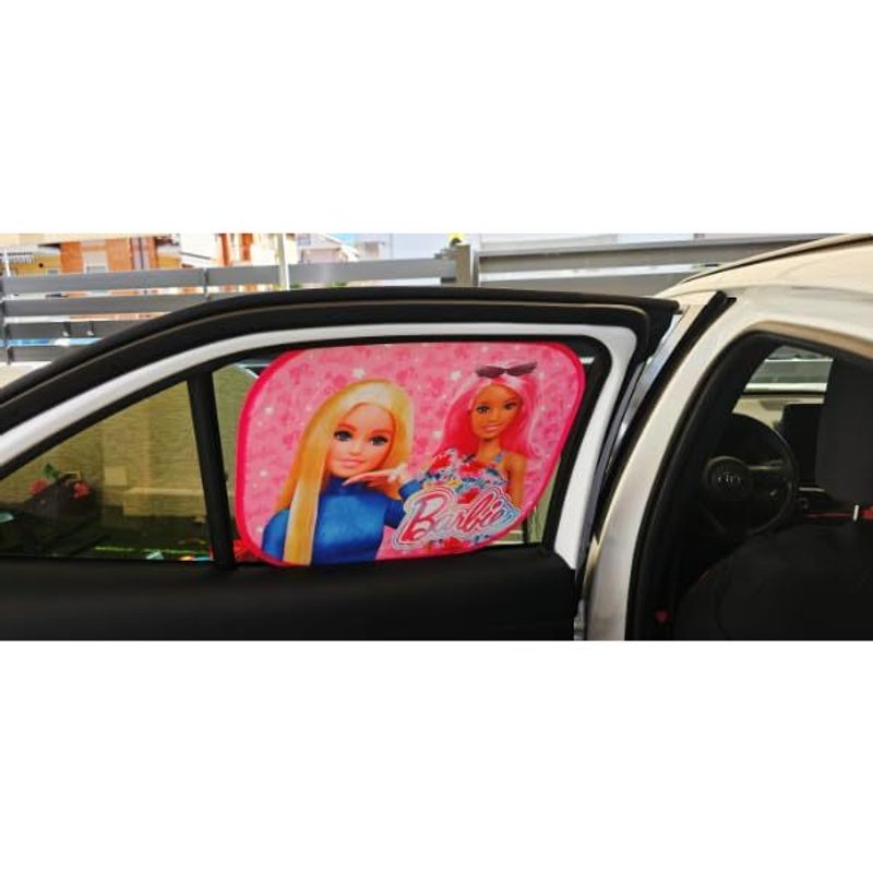 Coppia di Tendine Laterali Parasole Auto Bambini con Ventose (BARBIE)