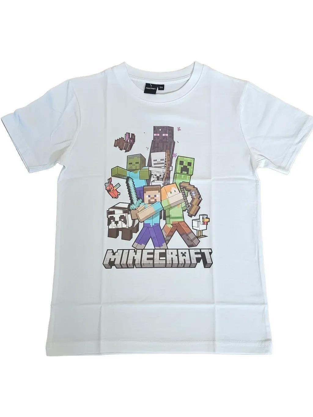 MINECRAFT - Maglietta Ufficiale 100% Cotone per Bambini T-Shirt Abbigliamento Maglia Ragazzi