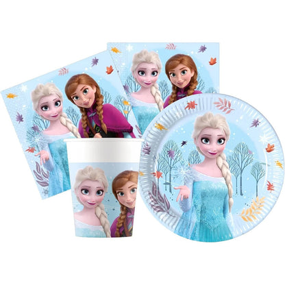 Kit Festa 8 Persone Set Tavola Addobbi Party Compleanno con 8 Piatti, 8 Bicchieri e tovaglioli