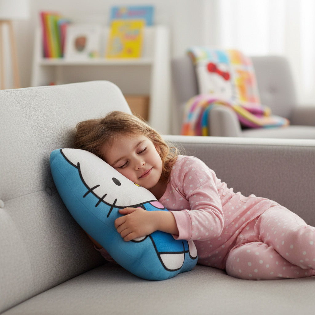 HELLO KITTY - Cuscino 3D Shaped Sagomato Bambini in Poliestere con la Forma sagoma personaggio