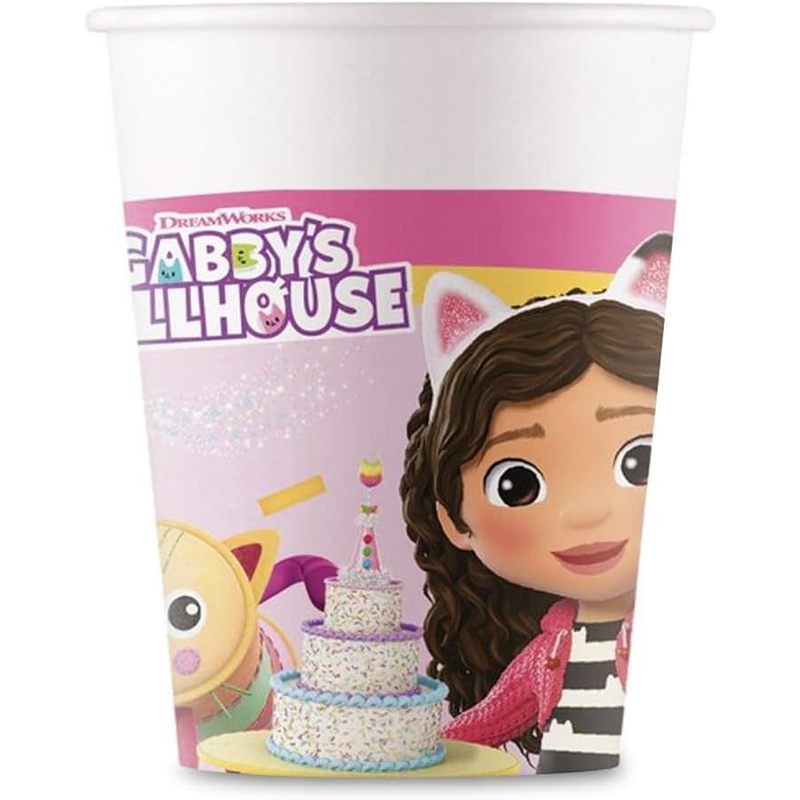 Kit Festa 8 Persone Set Tavola Addobbi Party Compleanno con 8 Piatti, 8 Bicchieri e tovaglioli GABBY