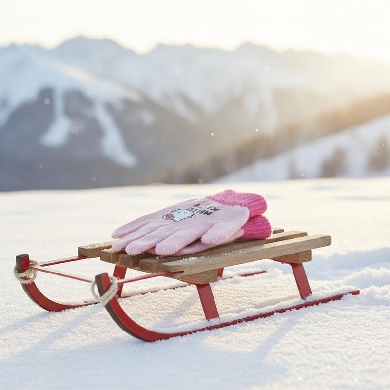 Guanti Hello Kitty Bambini Invernali Taglia Unica Rosa 5