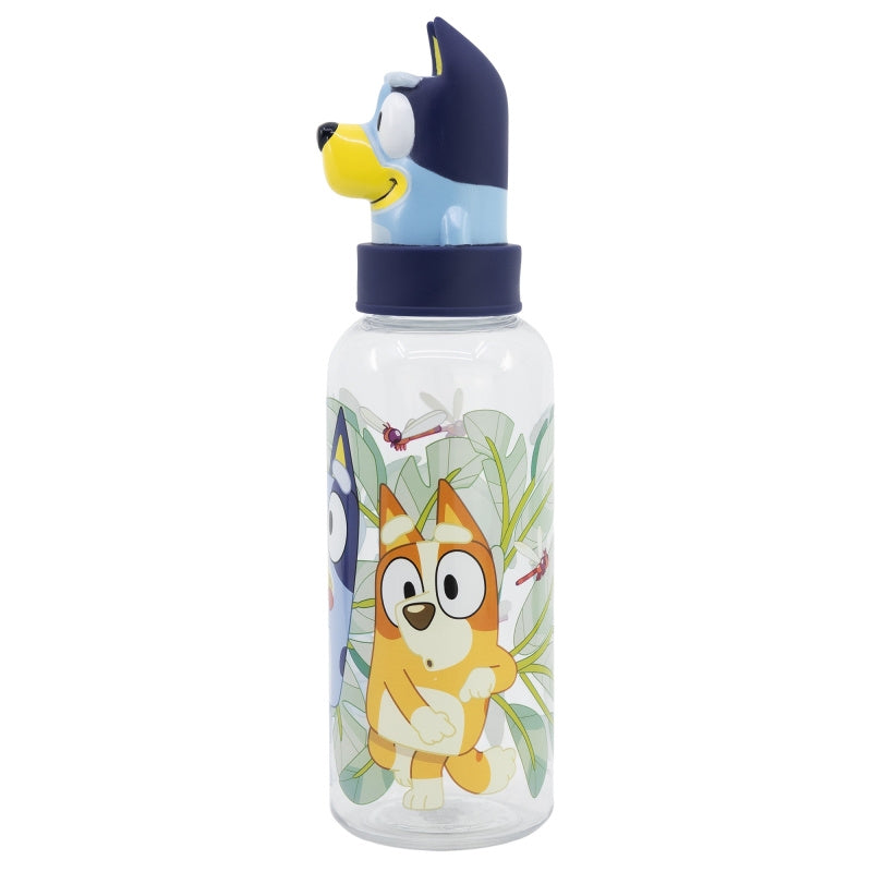 Borraccia 3D Sport in Plastica Bluey per Bambini 560ML con Tappo Testa Personaggio