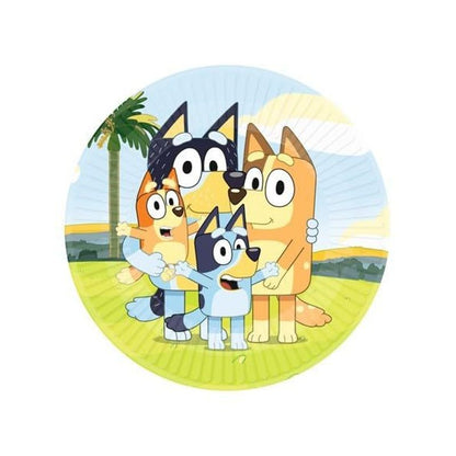 BLUEY - Kit Festa 8 Persone Set Tavola Addobbi Party Compleanno con 8 Piatti, 8 Bicchieri e tovaglioli