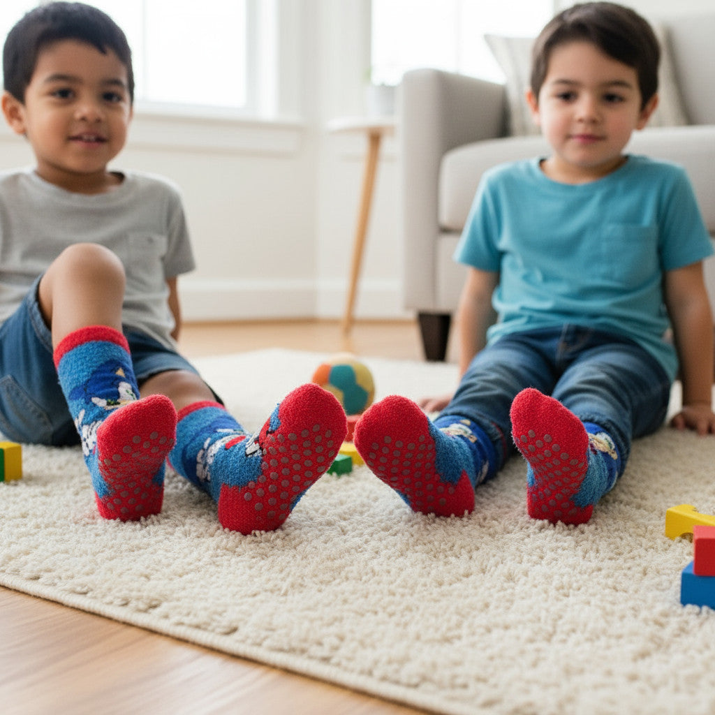 2 Paia Calzini Antiscivolo Ufficiali per Bambini SONIC