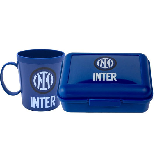INTER - Porta Merenda, Tazza Uomo e Bambino Set Zaino Gadget Store Ufficiale - Box Lunch Portamerenda e Pranzo – ottima Idea Regalo Compleanno o per la Scuola - in Plastica, Pvc Free