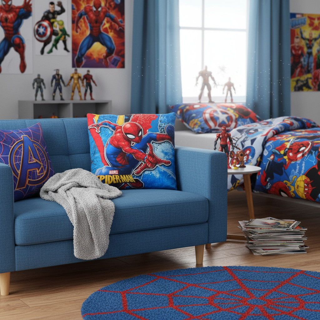 Cuscino Arredo 40x40 cm morbido con imbottitura 100% poliestere (SPIDERMAN)