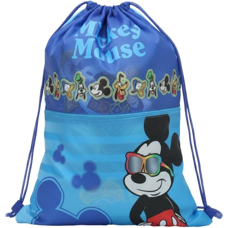 Sacca Sportiva con manici e tasca  Bambino, Borsa Coulisse Zaino  Asilo, Palestra, Piscina, Viaggio, Portascarpe  MICKEY