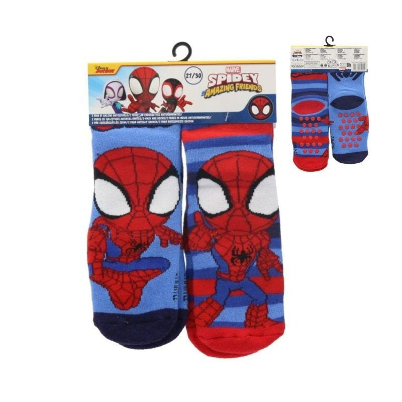 2 paia Calzini SPIDERMAN Antiscivolo Ufficiali Calze Bambini