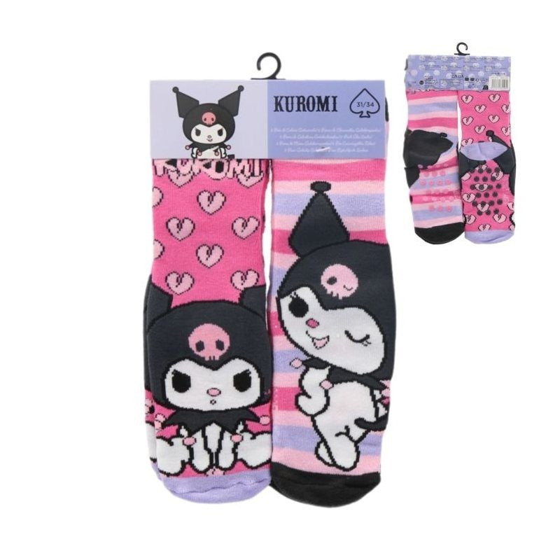 2 Paia Calzini Antiscivolo Ufficiali Bambini Personaggio KUROMI