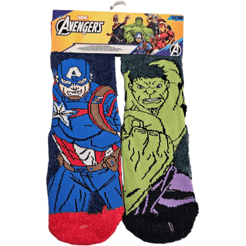 2 paia Calzini HULK Antiscivolo Ufficiali Calze Bambini Bimbi Avengers
