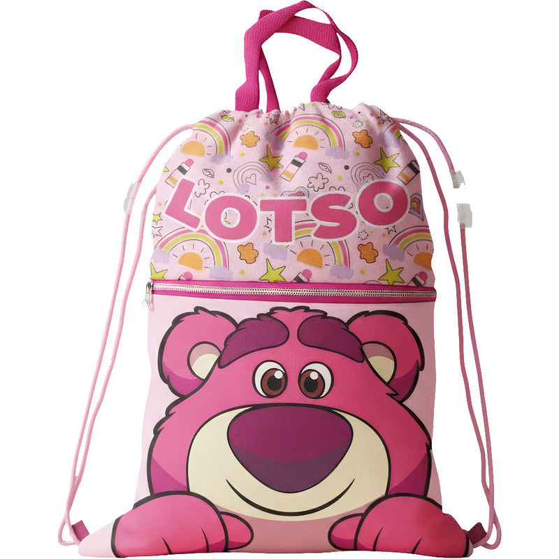 Sacca Sportiva Lotso Toy Story, Borsa Coulisse Zaino Bambini Asilo Palestra Piscina
