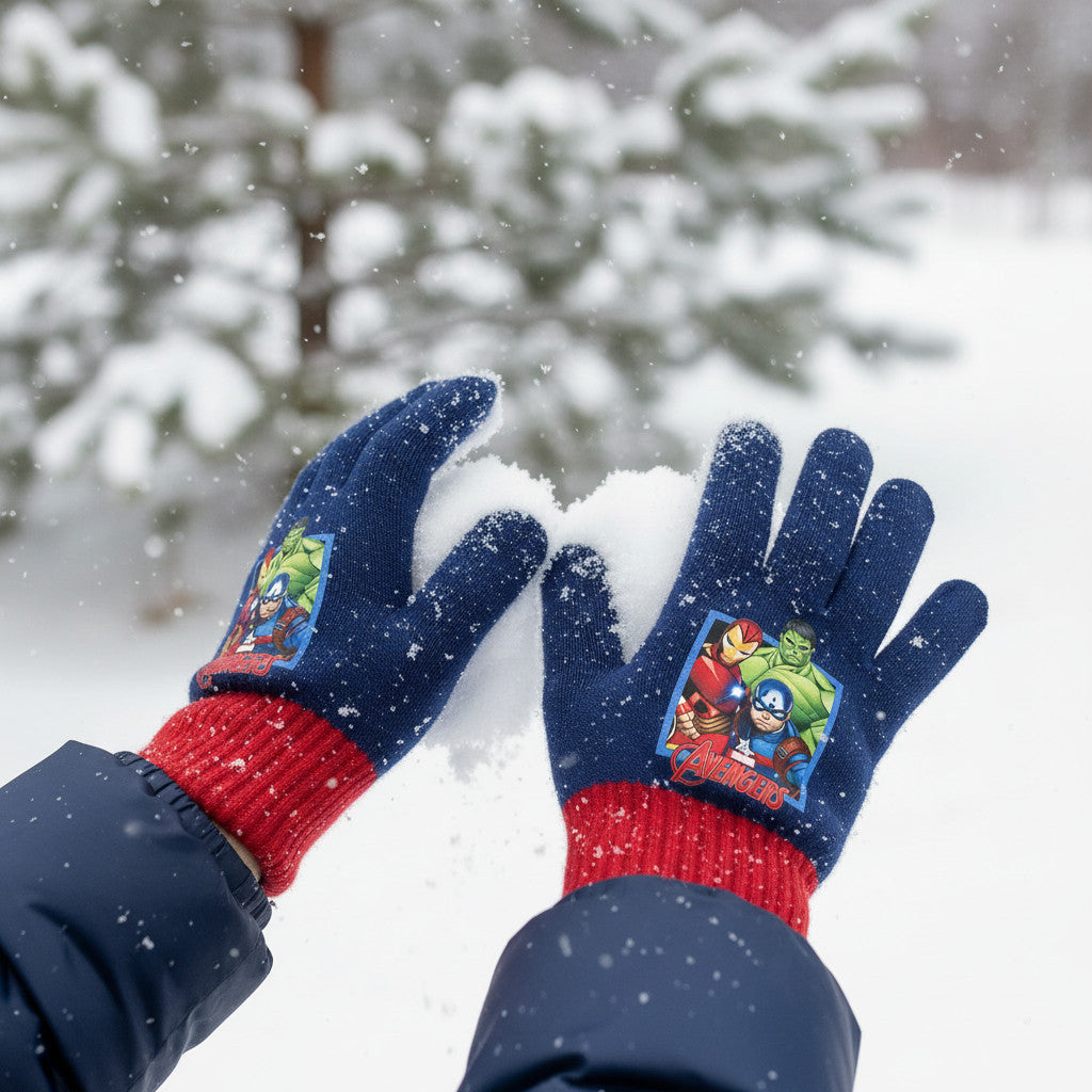 Guanti Avengers Bambini Invernali Taglia Unica Rossi 3