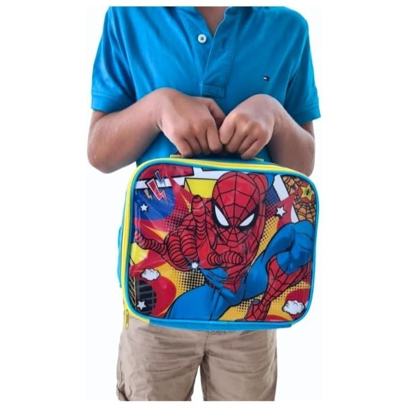 Borsa Termica Rettangolare Impermeabile Porta Pranzo per Bambini con Manico - Gadget Scuola SPIDER-MAN