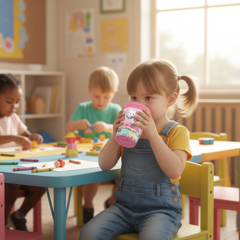Set 2 Bicchieri per Bambini 260 ml in plastica Regalo per Bimbe - Adatto per lavastoglie e microonde - GABBY