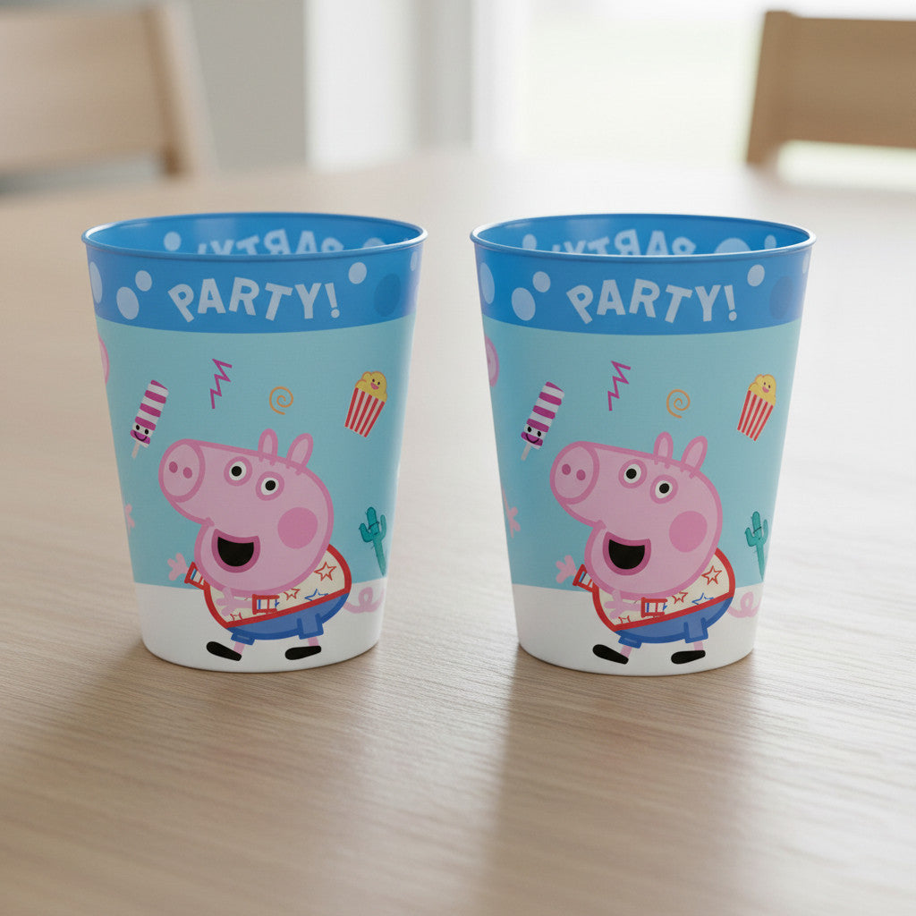 Set 2 Bicchieri per Bambini 260 ml in plastica Regalo per Bimbi e Neonati - Adatto per lavastoglie e microonde
