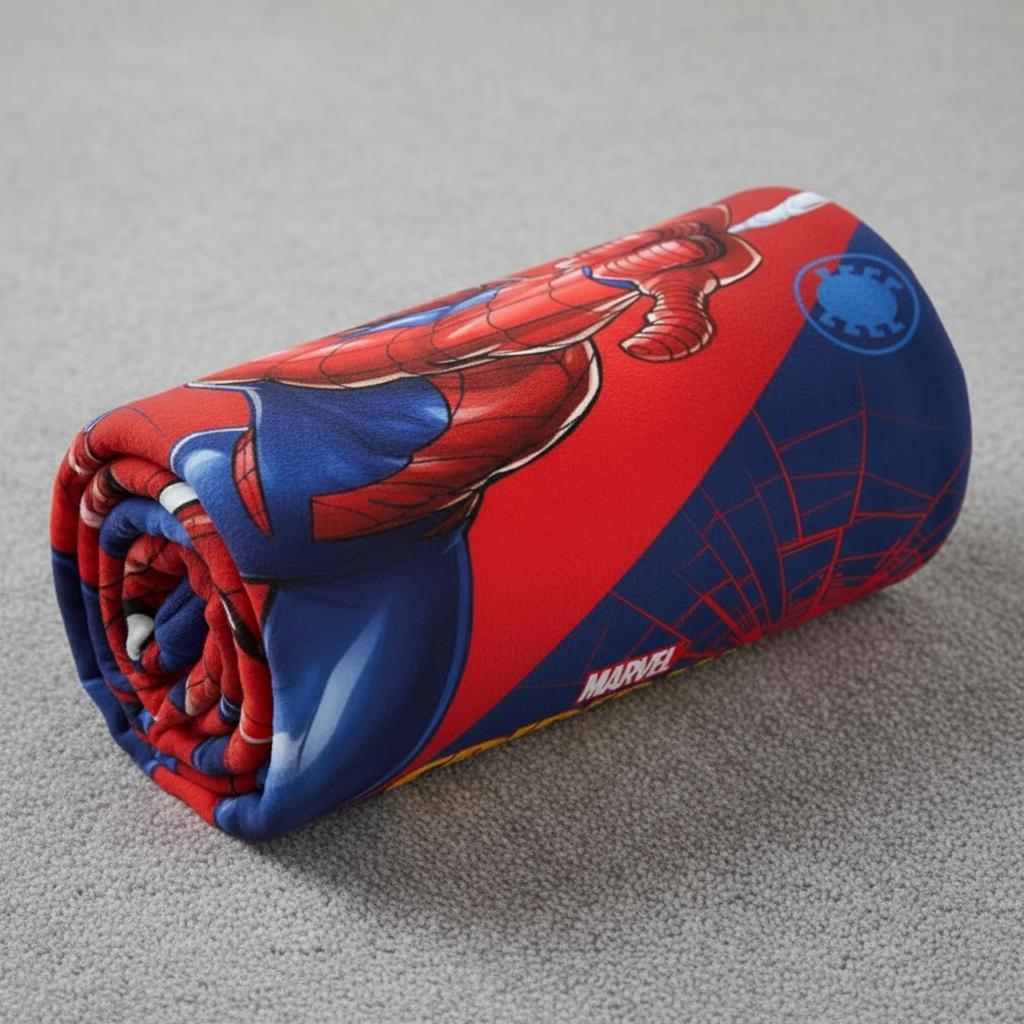 Coperta Plaid Ufficiale Spider-Man 100x140cm Morbida e Calda in Pile - Idea Regalo Bambini