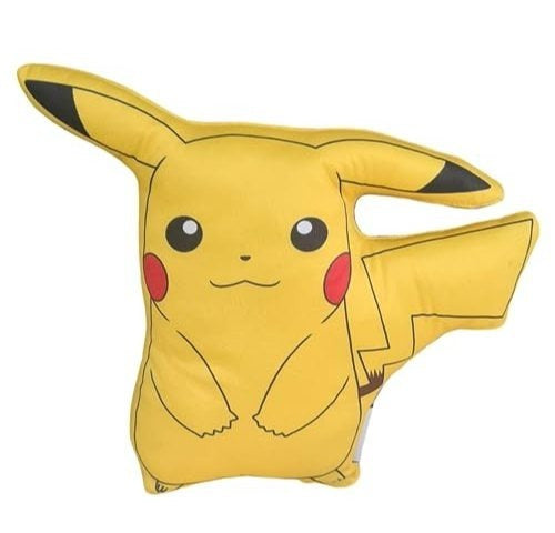POKEMON - Cuscino 3D ufficiale a forma di personaggio Sagomato Pikachu, 31 cm x 33 cm, peluche lavabile
