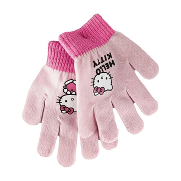 Guanti Hello Kitty Bambini Invernali Taglia Unica Rosa