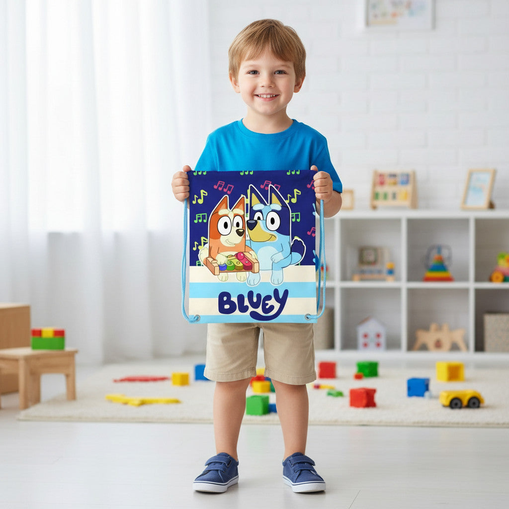 Sacca Sportiva per Bambino, Borsa Zaino per Asilo, Palestra, Piscina, Viaggio, Portascarpe