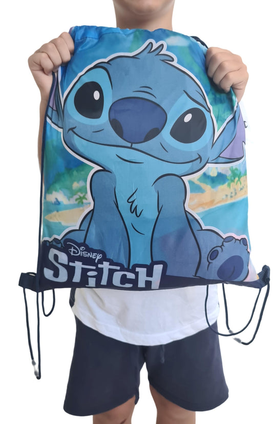 Sacca Sportiva  Bambino, Borsa Zaino  Asilo, Palestra, Piscina, Viaggio, Portascarpe (STITCH)