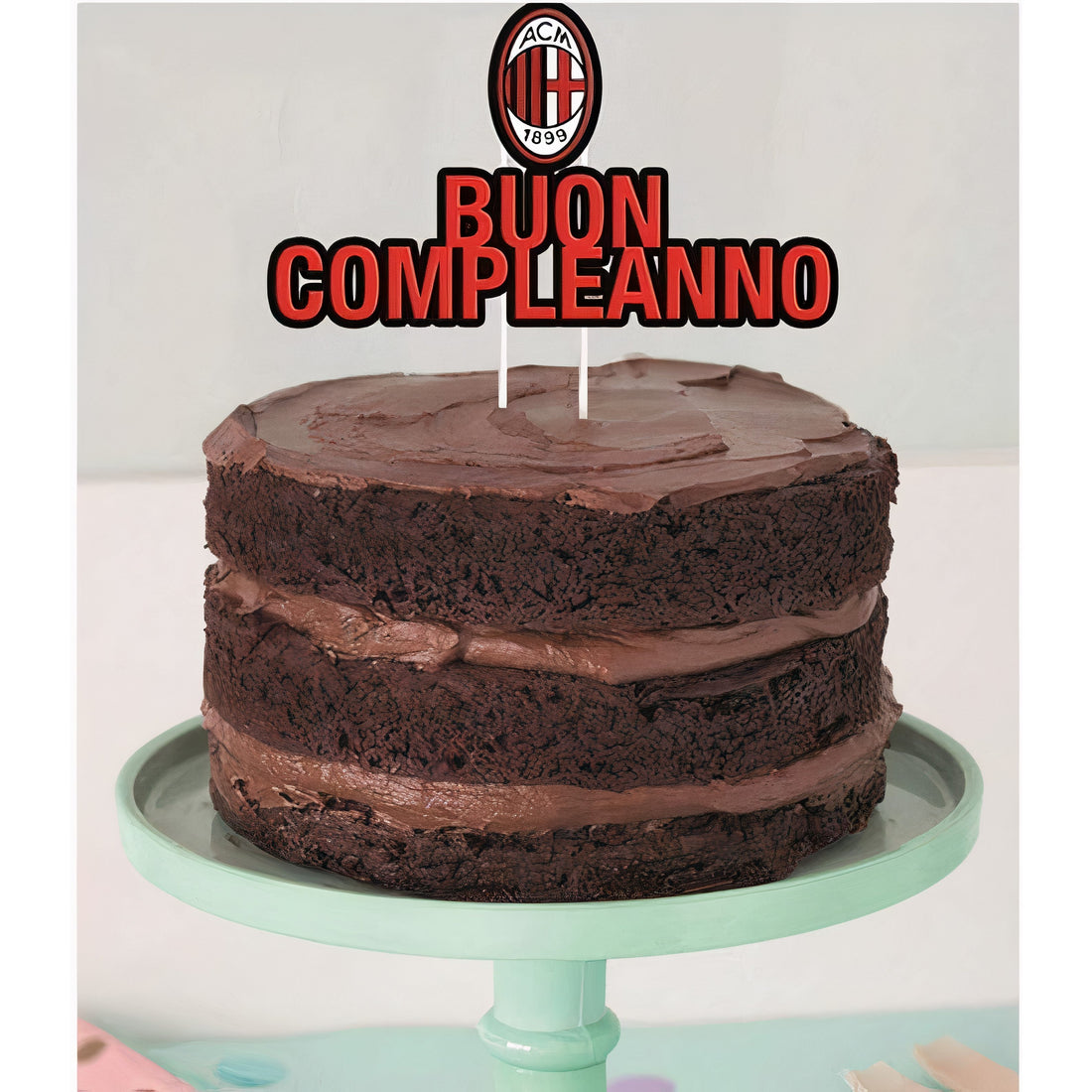 Decorazione Torta Top Buon Compleanno 18x19 cm - MILAN