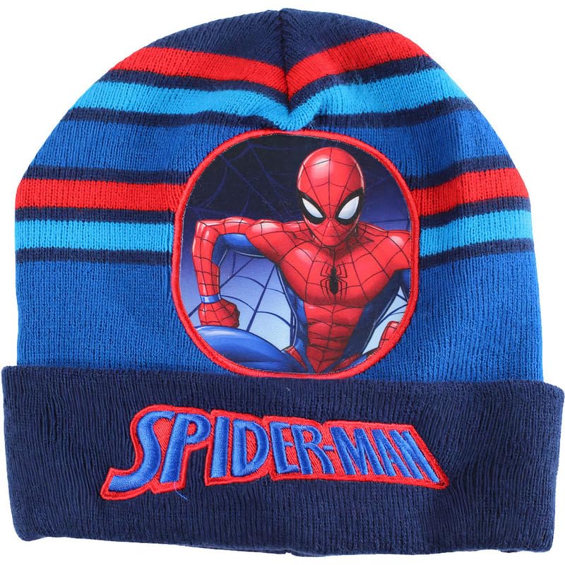 Marvel Cappello Invernale Spiderman, Righe Colorate, Taglia Unica Bambini
