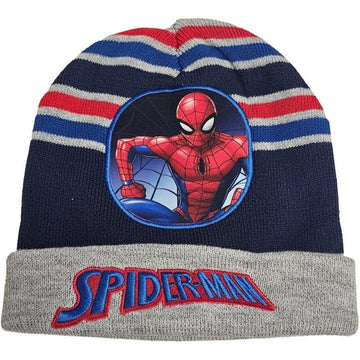 Marvel Cappello Invernale Spider-Man Grigio, Berretto in Maglia per Bambini