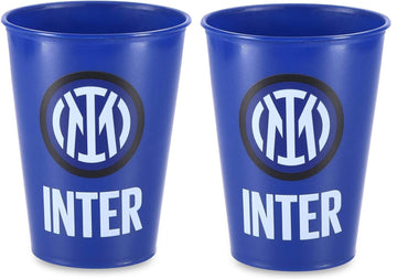 Set 2 Bicchieri in plastica 260ml Tifoso Senza BPA/Regalo  Ragazzi Prodotto Ufficiale INTER