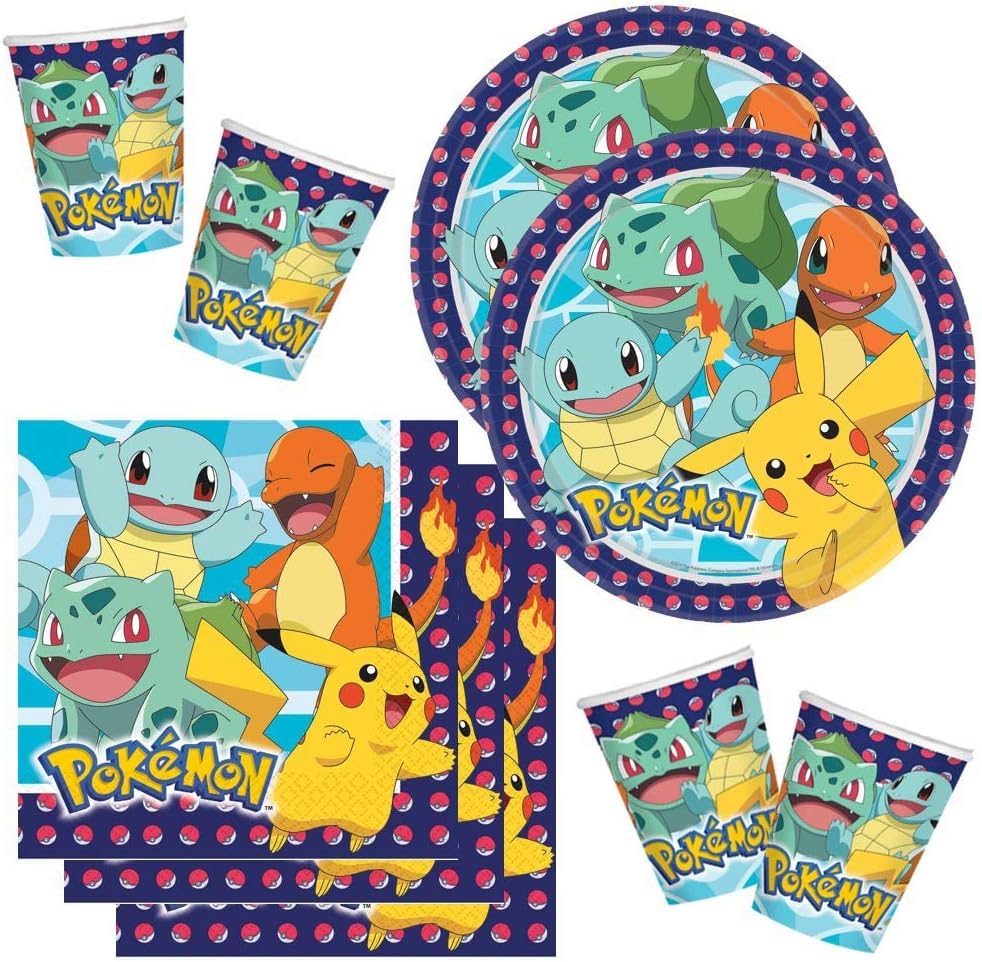 Pokemon Set Festa 8 persone | Stoviglie Monouso Piatti, Bicchieri, Tovaglioli