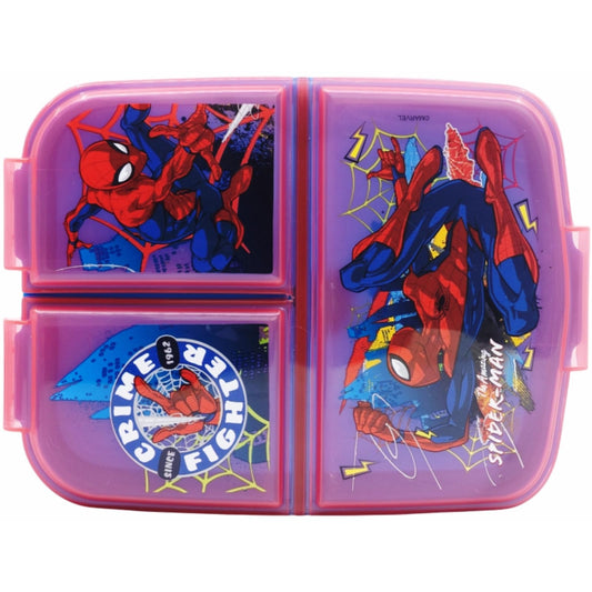 Porta Merenda Scuola con 3 scomparti Portamerenda in Plastica Bambini Pranzo Launch Box - BPA Free  Spiderman