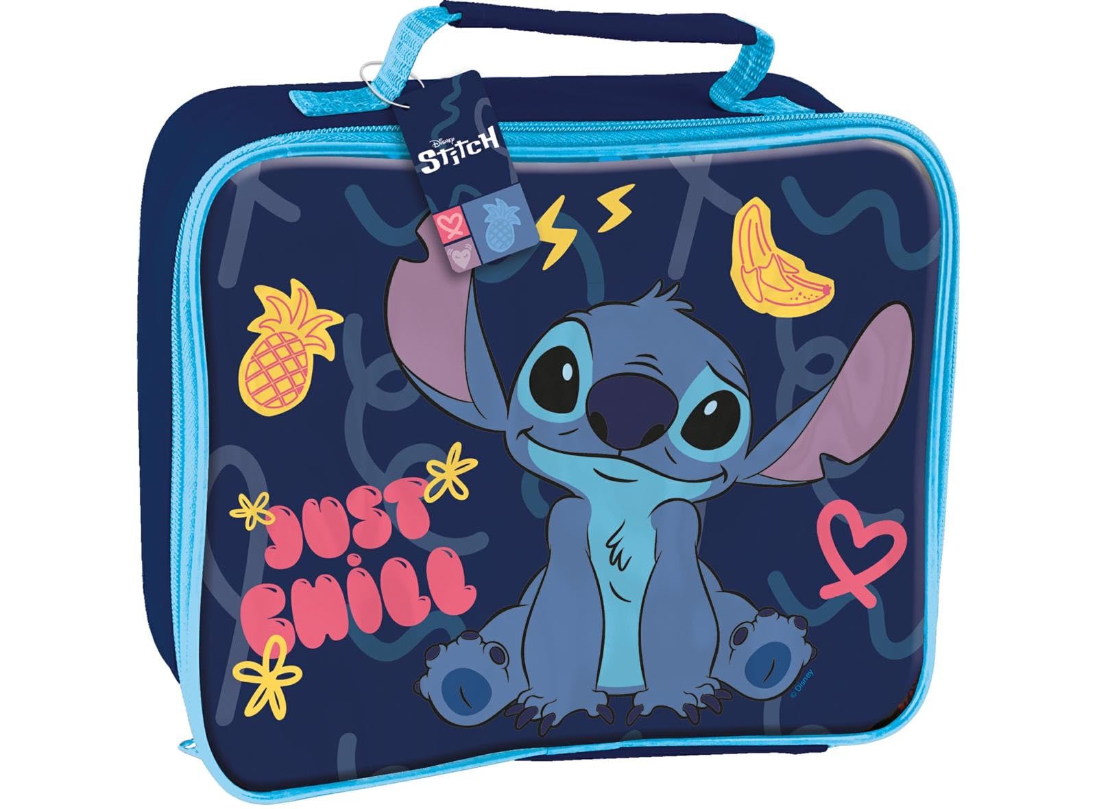ILS I LOVE SHOPPING Borsa Termica Rettangolare Immeabile Porta Pranzo  Bambini con manico - Gadget Scuola (STITCH)