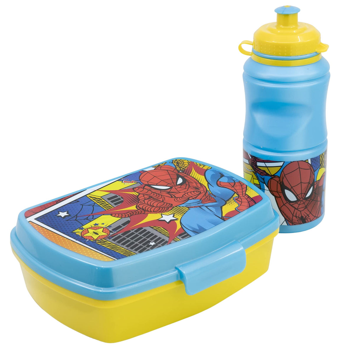 SET BACK TO SCHOOL COMPOSTO DA BOTTIGLIA DI PLASTICA DA 380 ML E CESTINO PER IL PRANZO CON POSATE. S 3
