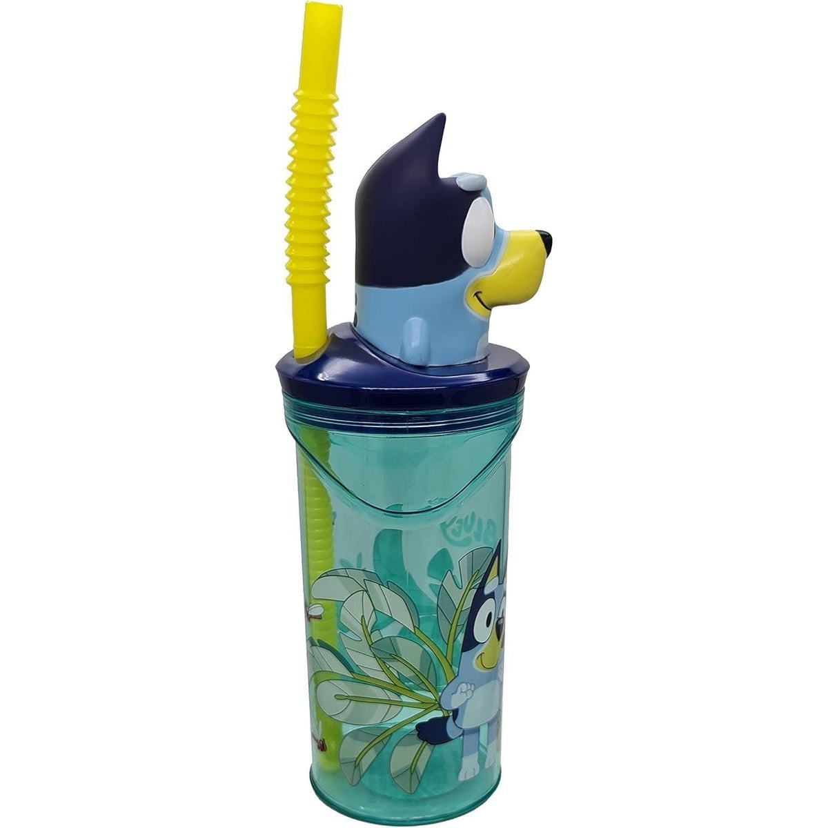 Bicchiere 360ml con Cannuccia e Personaggio 3D Borraccia per Bambini e Ragazzi