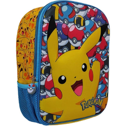 POKEMON - Zaino 3D Bambino per Scuola e Asilo Tempo Libero - Design Pratico e Capiente con sacca per borraccia