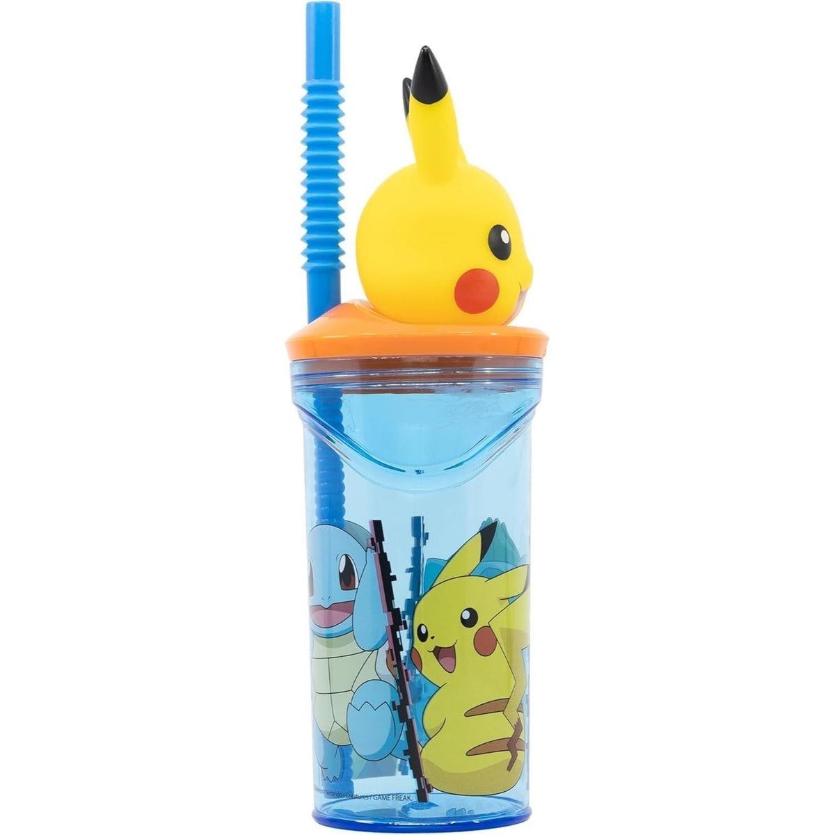 Bicchiere 360ml con Cannuccia e Personaggio 3D Bambini BPA Free - POKEMON
