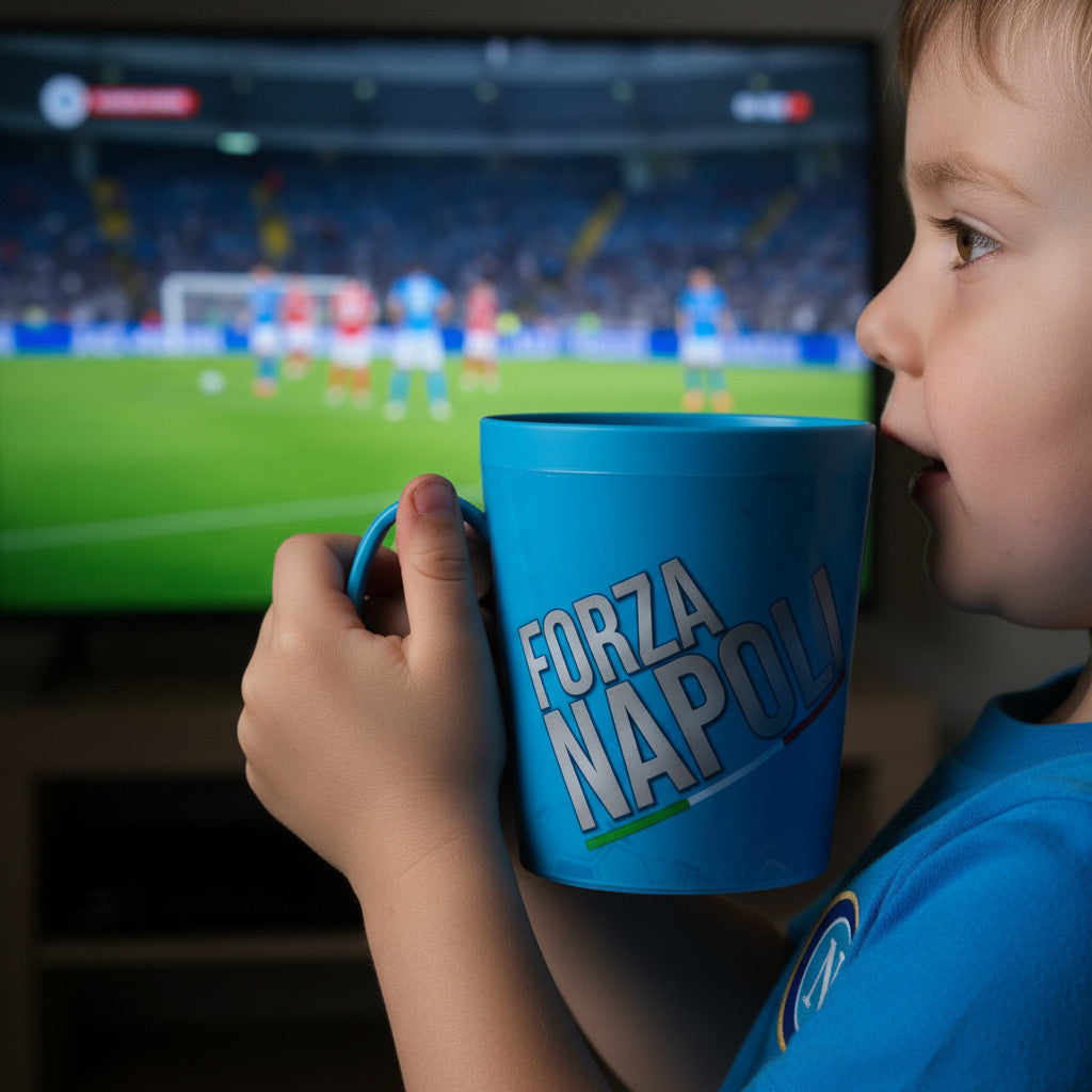 Tazza Ufficiale Bicchiere in plastica 360ml per Microonde con manico Tifoso colazione Made in Italy